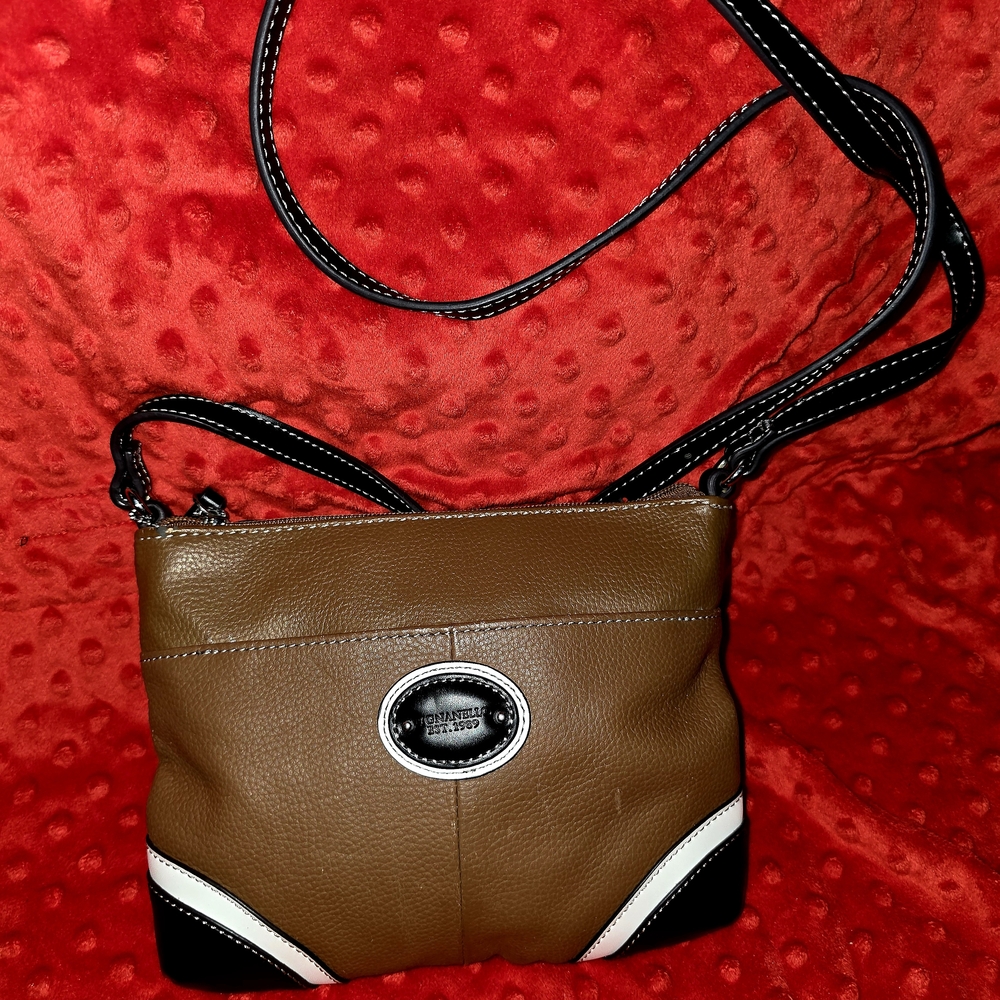 Tignanello Leather Brown and Black Mini Bag